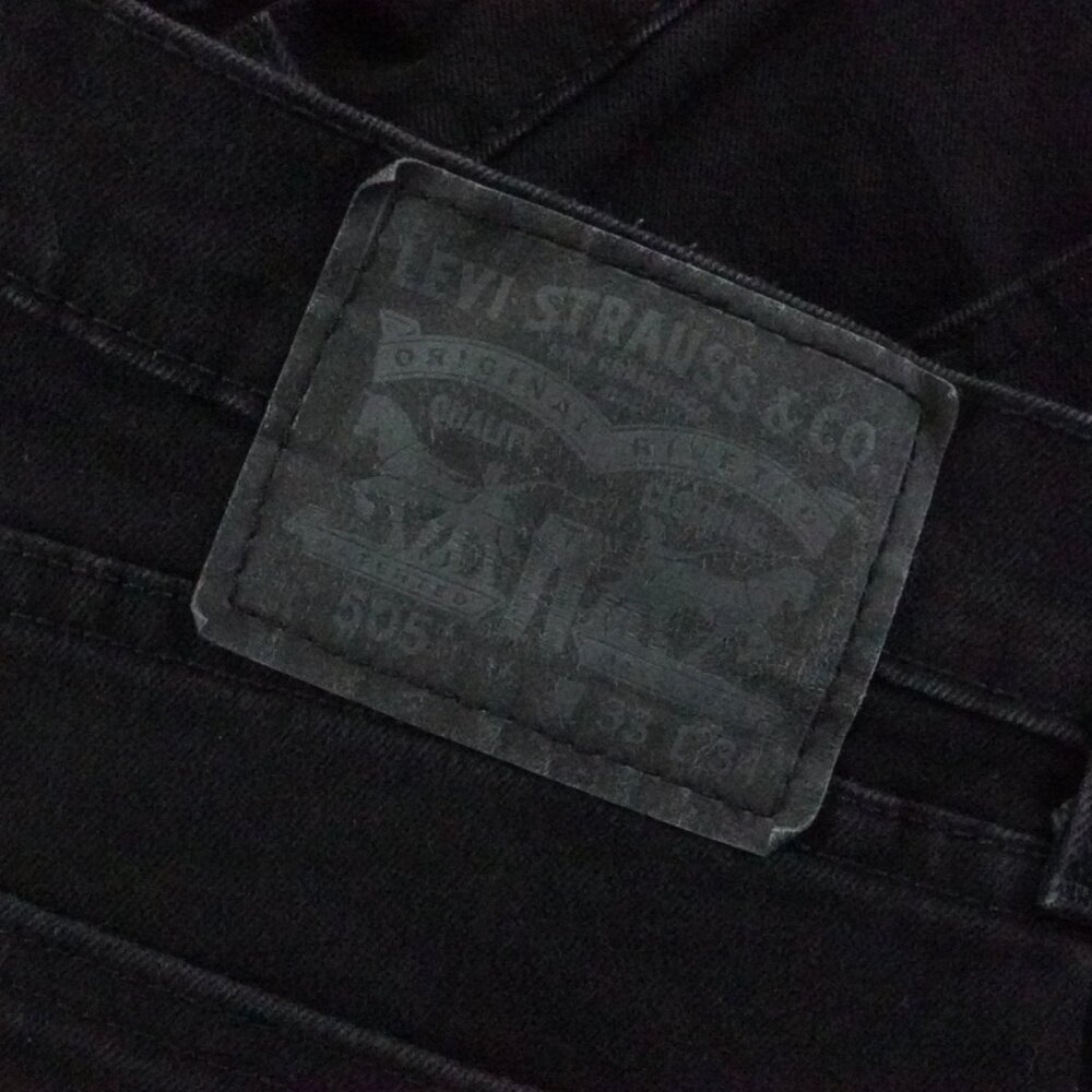 Levi's 505 Classic Straight Leg Jean Mens 33x34 Black Denim - Picture 3 of 9